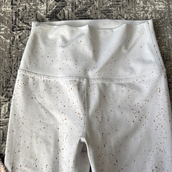 BuffBunny Womens High Rise Rose Gold Speckled Leggings White Sz S - Picture 2 of 6